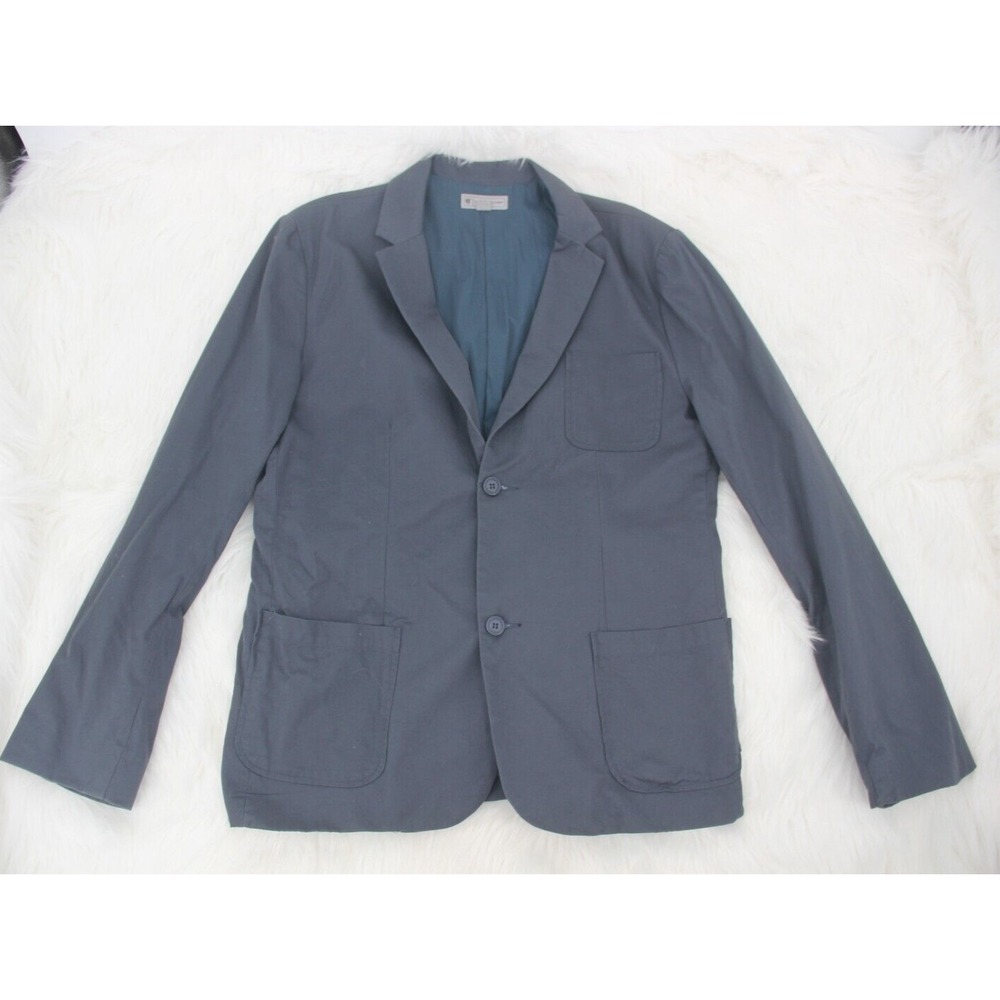Charles and A Half Mens Grey Two Button Lined Blazer Size Large L 100% Cotton